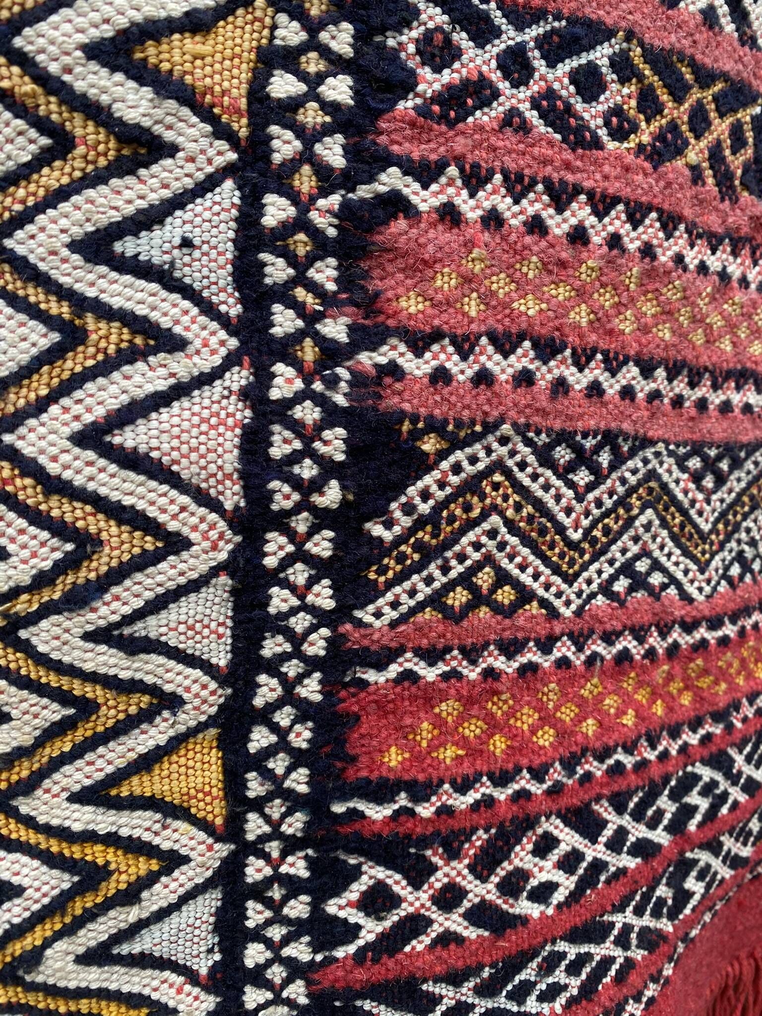 Handwoven Berber Kilim rug, wall hanging.