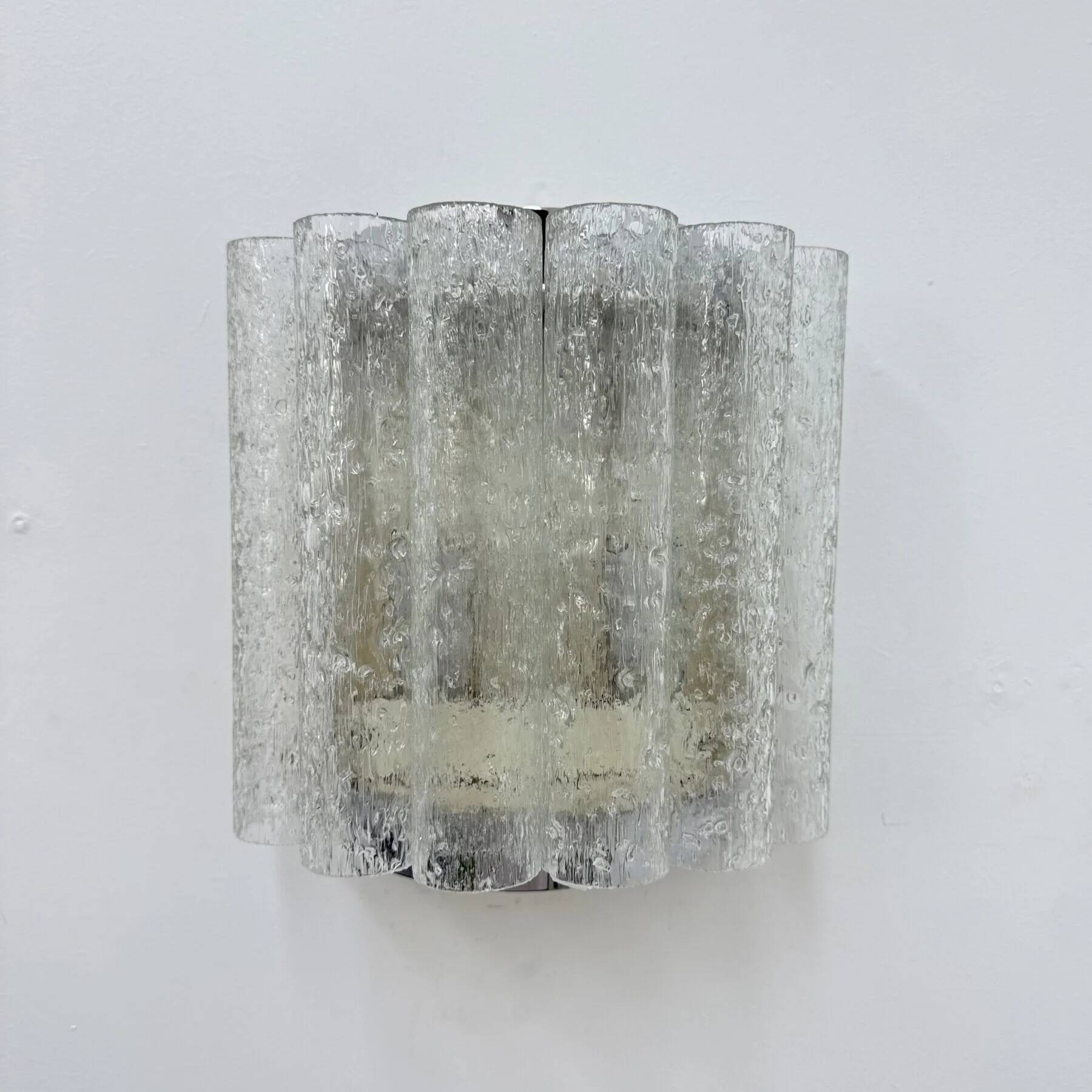 Mid-century glass tube Doria Leuchten wall lamp / sconce, 1970s