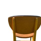 Pair of Scandinavian wood and leather chairs, Circa 1960