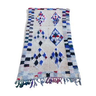 Handmade cotton boucherouite rug 210x140 cm