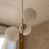 Opaline spaceage pendant light 1970 chrome