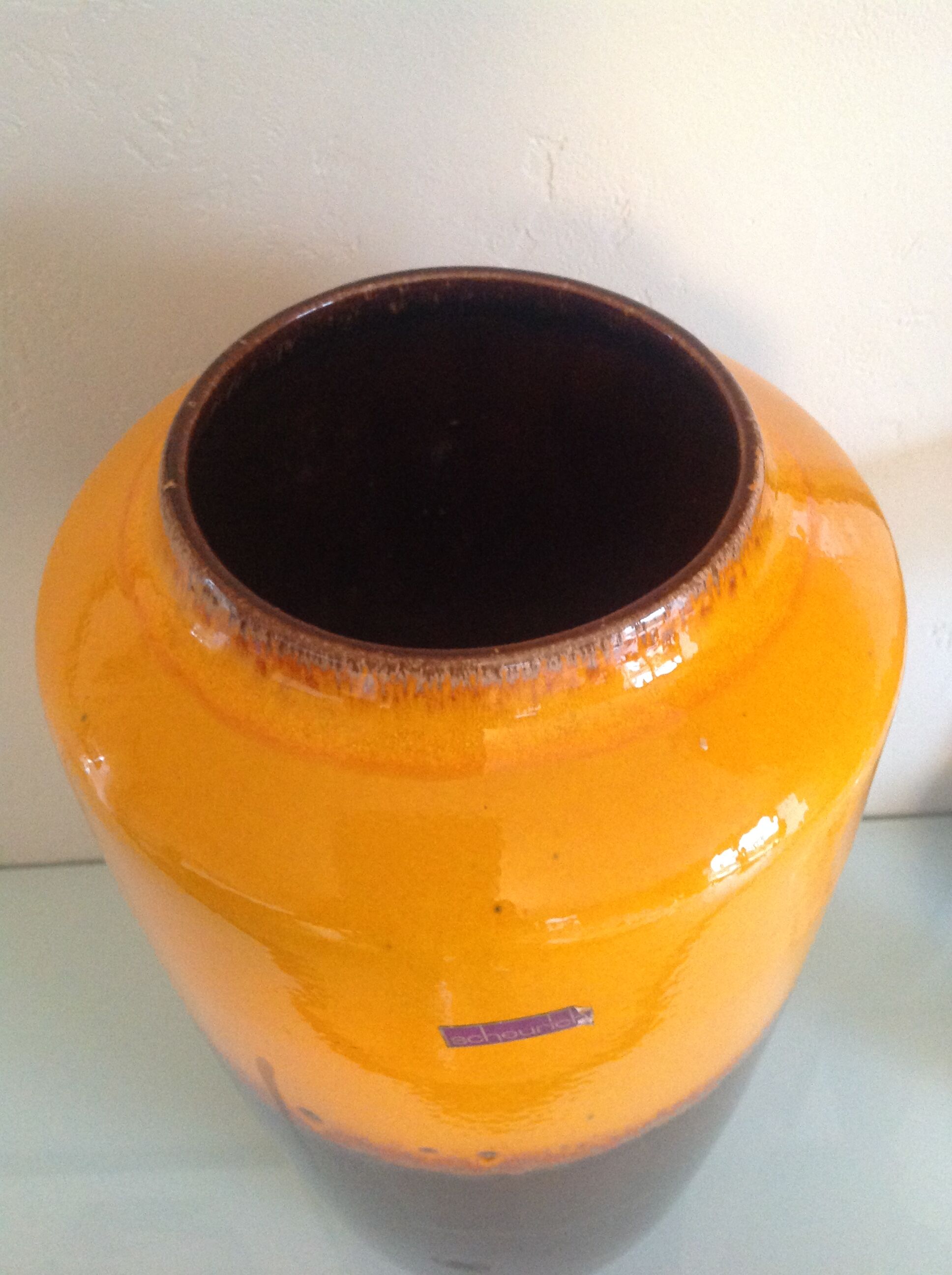 Vase vintage orange and Brown Fat Lava Scheurich