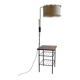 Vintage modernist reading floor lamp with table Poland 1960