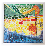 Acrylic on paper by odile trampont (1944). in the garden, 2008