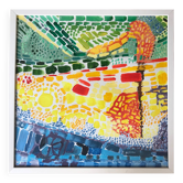 Acrylique sur papier d’odile trampont( 1944).dans le jardin,2008