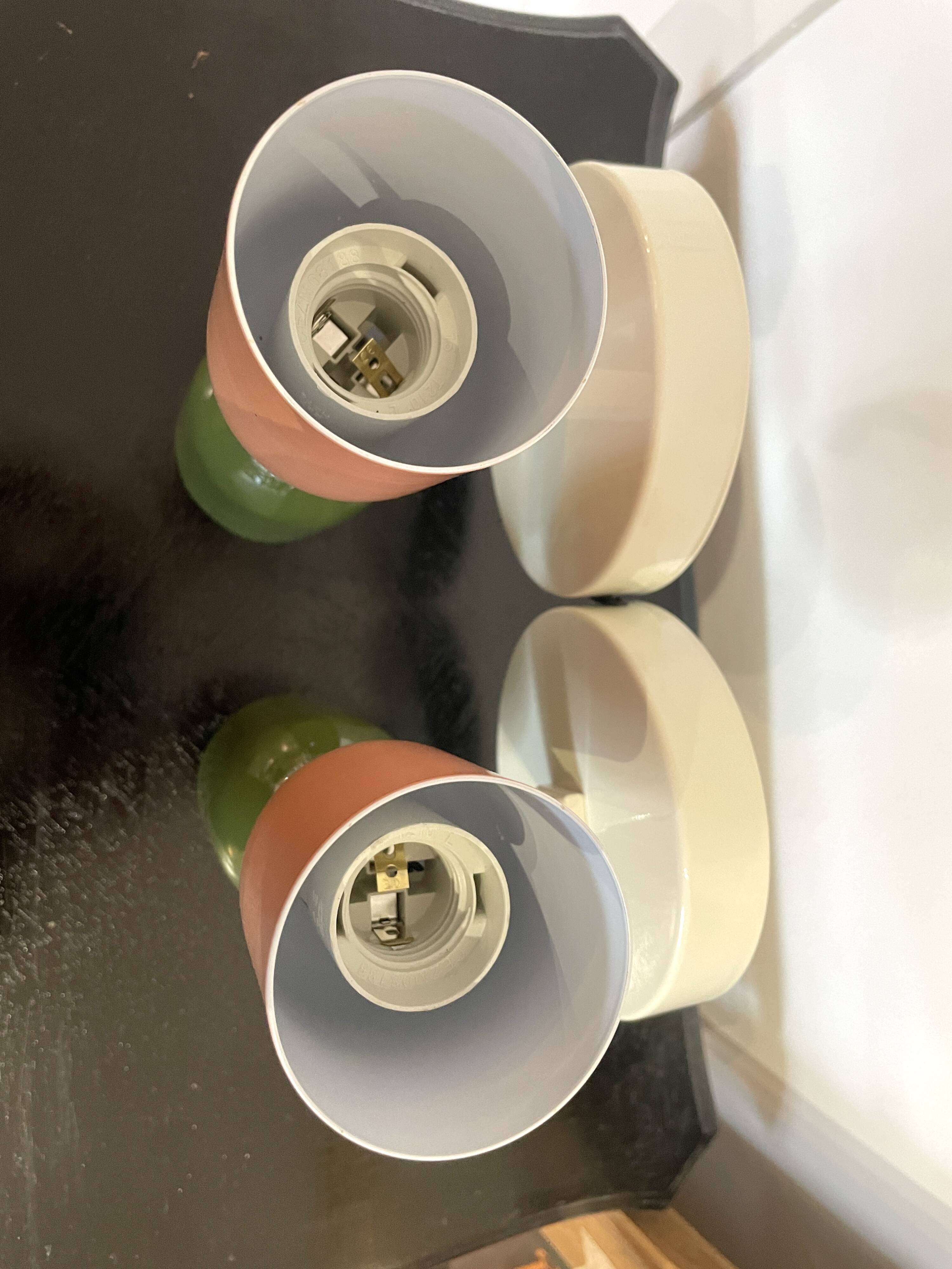 Pair of double-lit wall lights