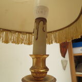 Table lamp and desk in bronze and gilded metal, hot water bottle style