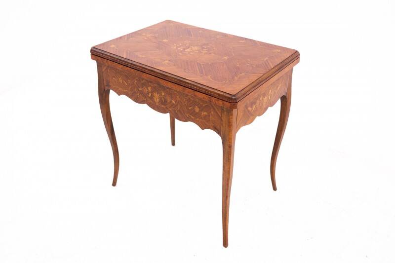 Inlaid card table, France, circa 1860. Empire