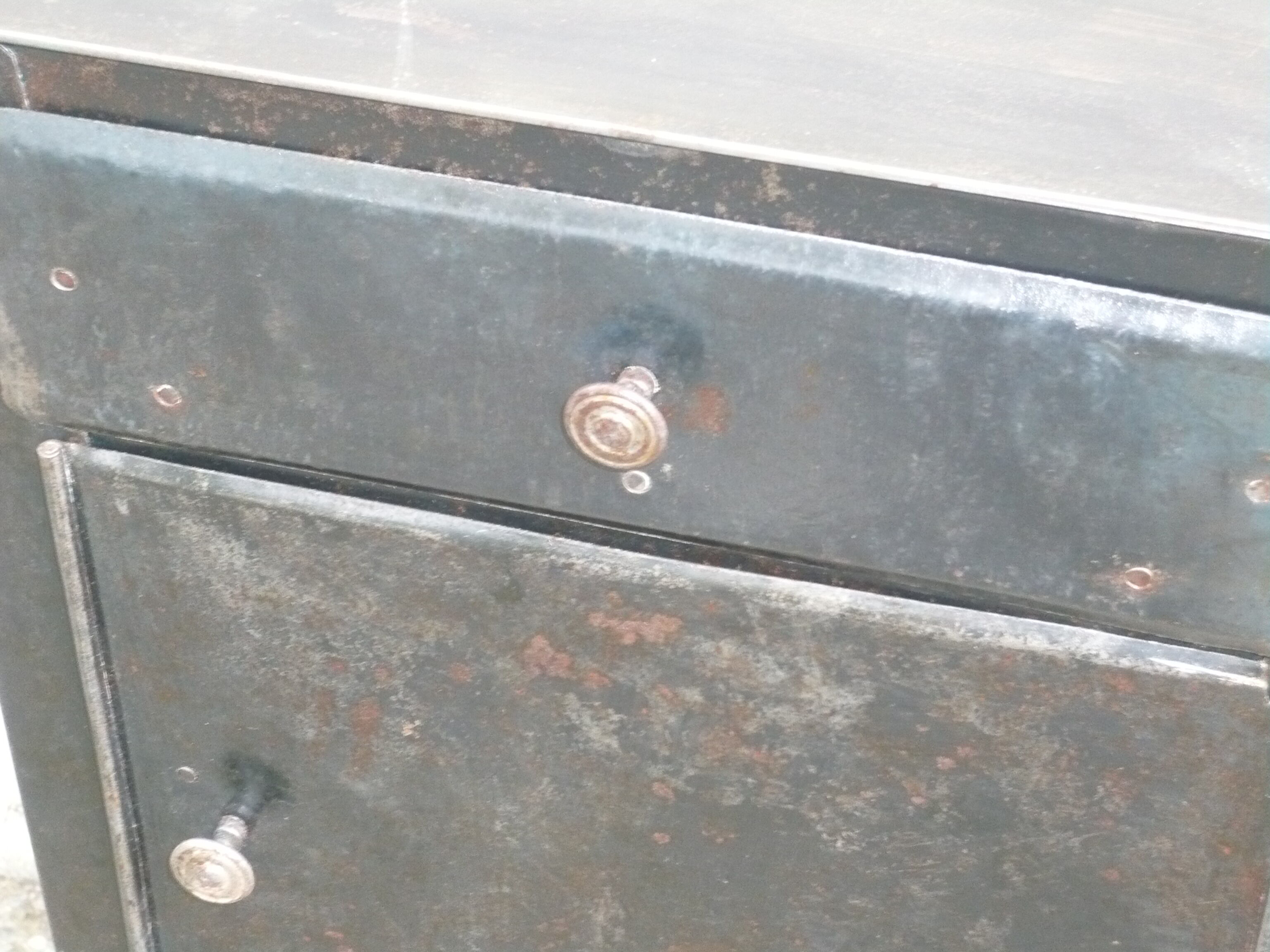 Industrial metal bedside