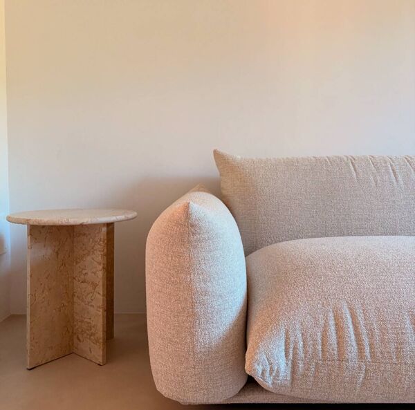 table de chevet table d’appoint travertin marbre bout de canapé