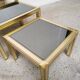 Tables gigognes laiton doré vintage 1970