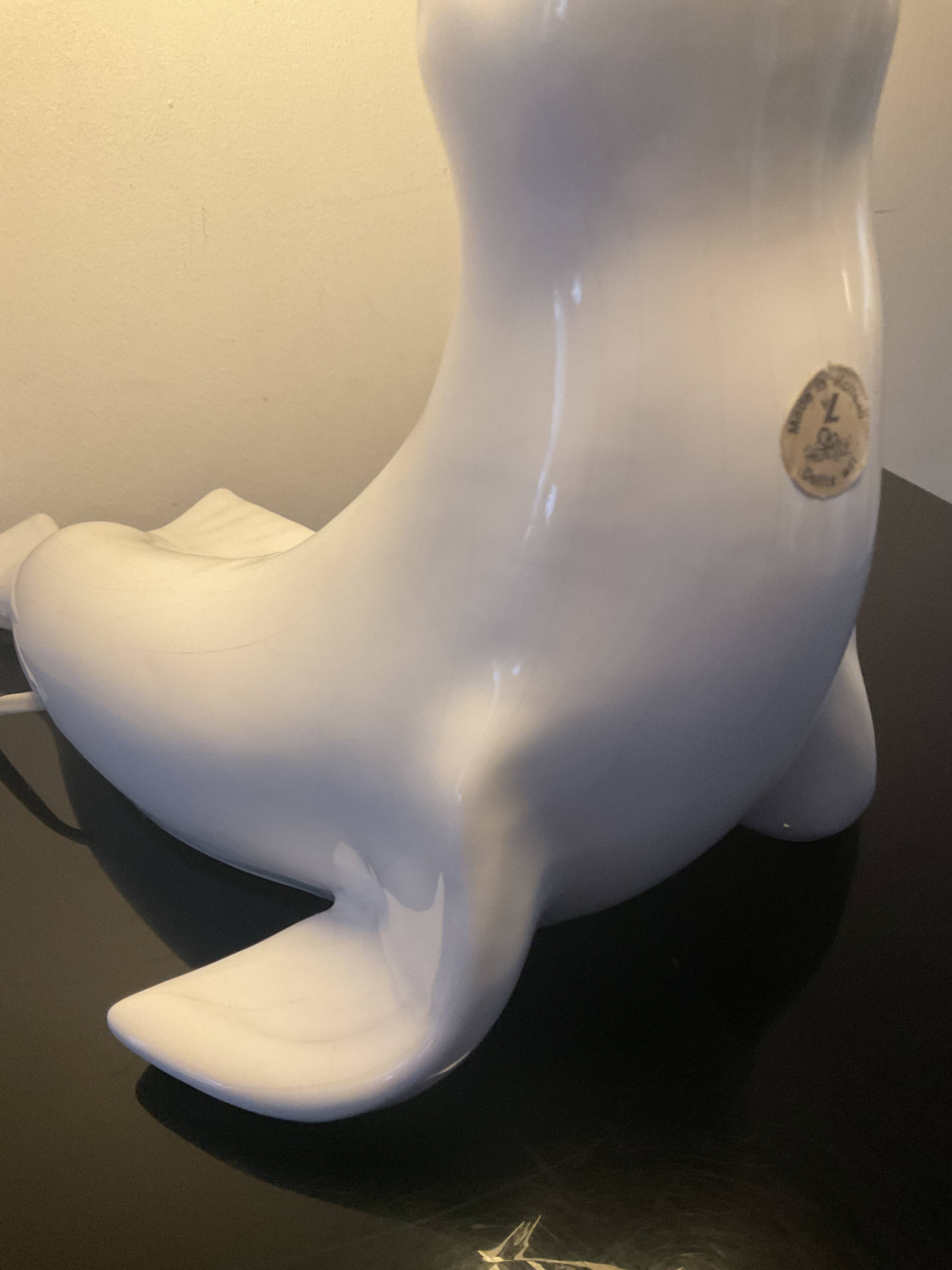 Lampe Otarie vintage en céramique de Delfts années 60