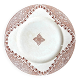 Longwy round dish in brown ironstone, "Andalous" service