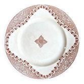 Longwy round dish in brown ironstone, "Andalous" service