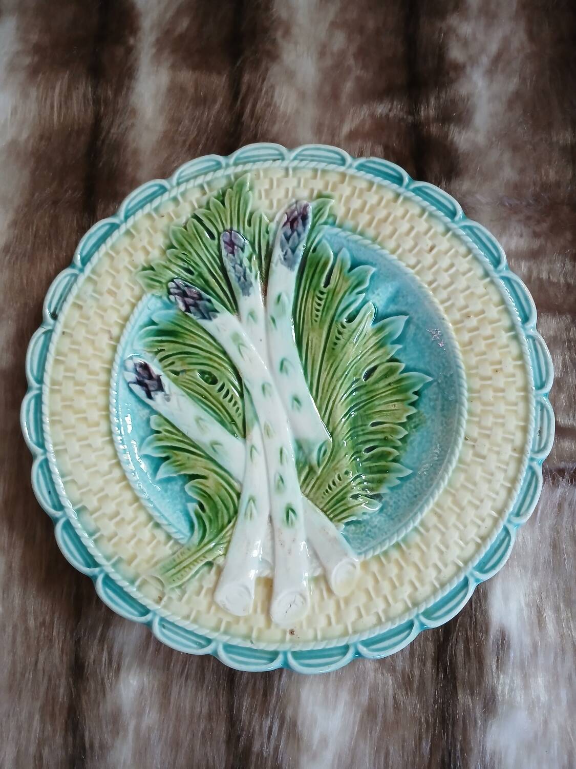 2 antique barbotine plates from Salins