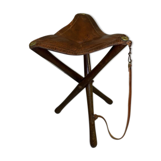 Leather tripod stool