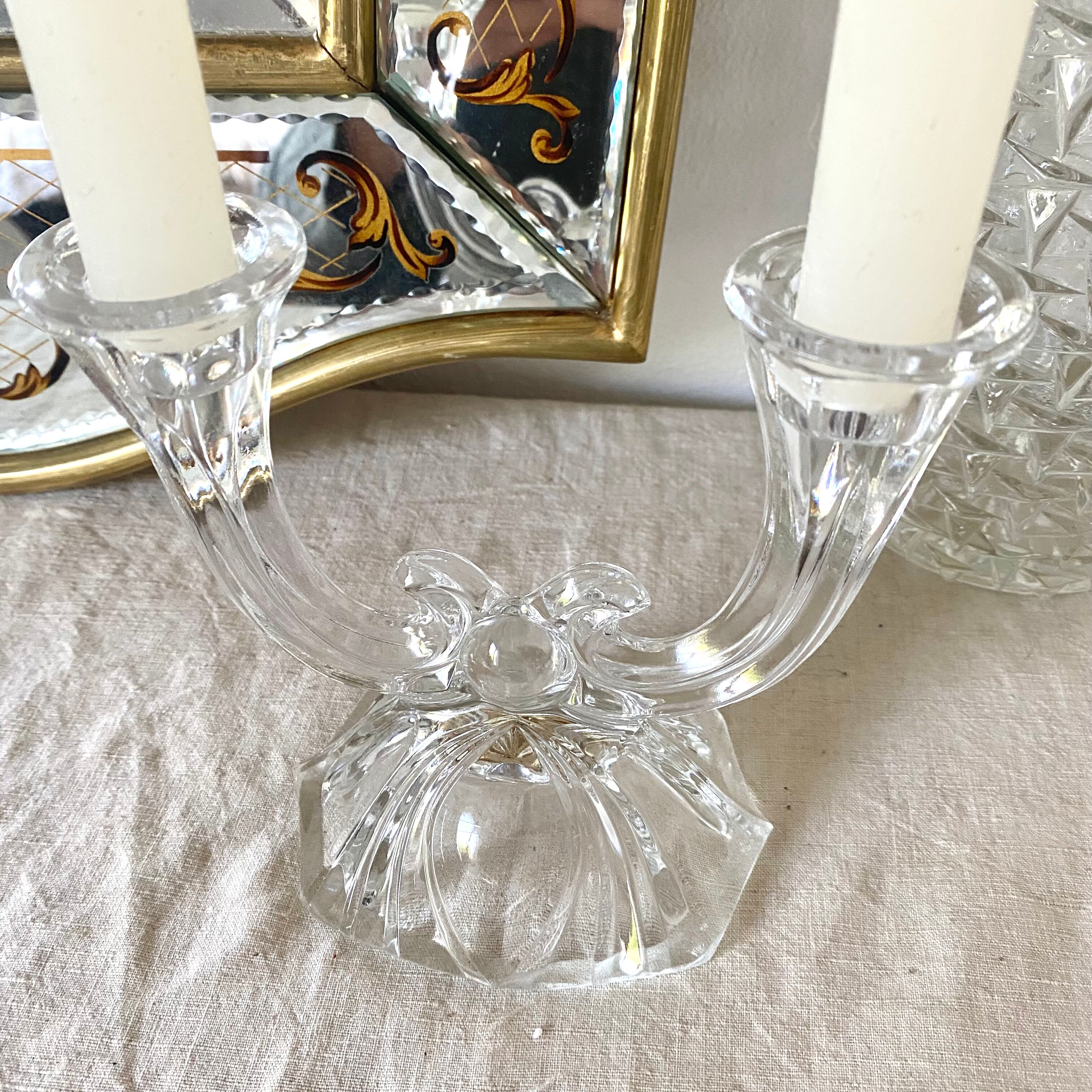 Glass candle holder