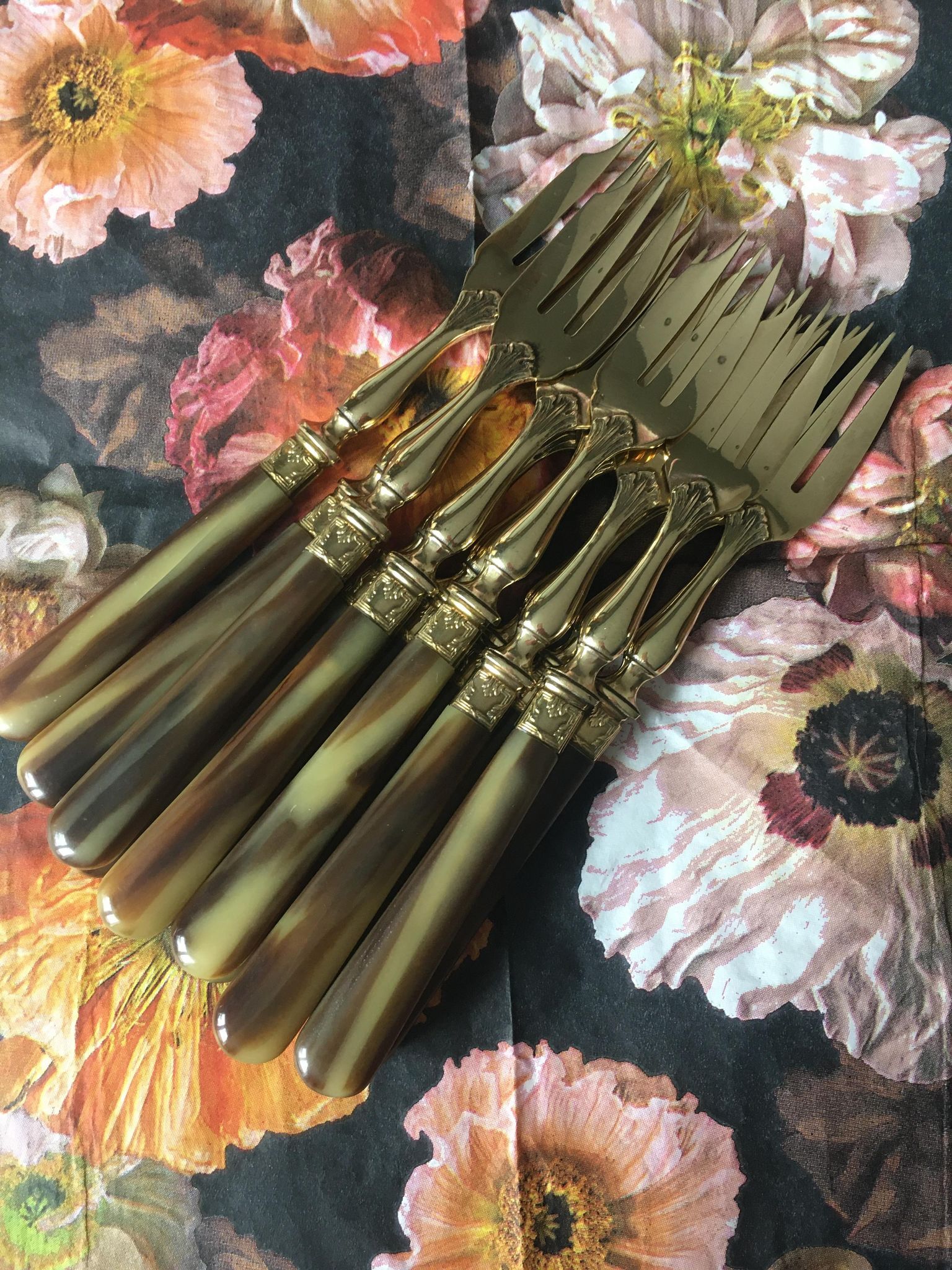 Golden vintage forks