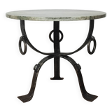 Marble and wrought iron coffee table