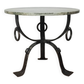 Marble and wrought iron coffee table