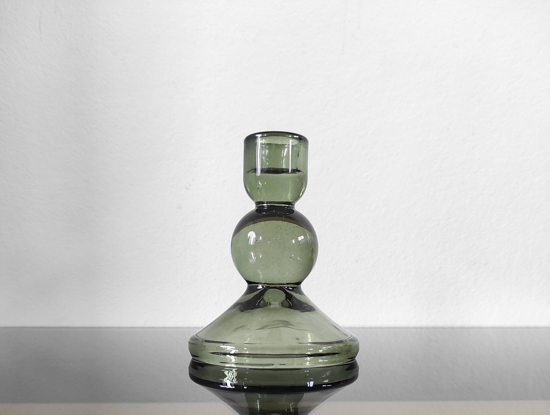 Bougeoir design en verre teinté