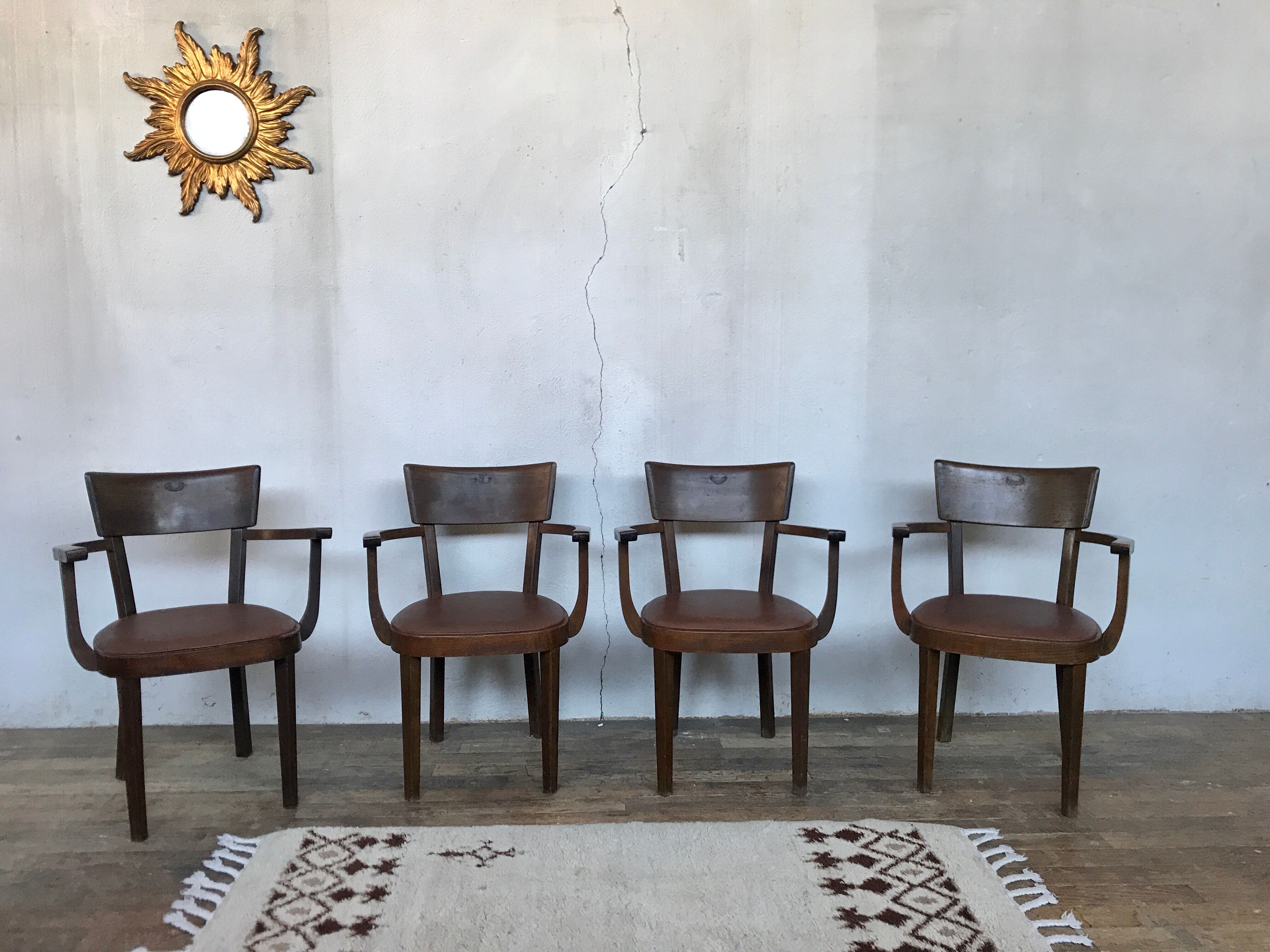 Series of 4 Baumann chairs 1950