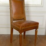 Set of 6 Art Deco carved walnut chairs, Circa 1920