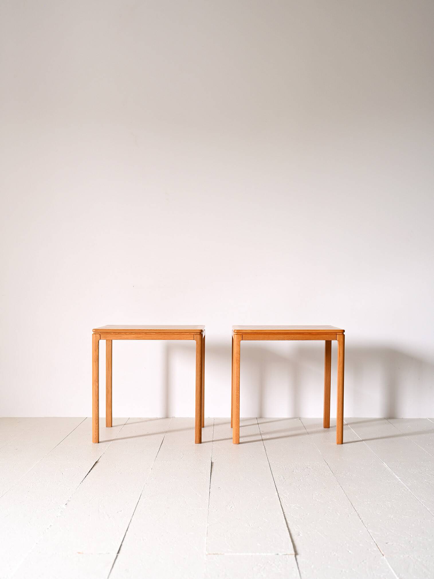 Pair of oak side tables