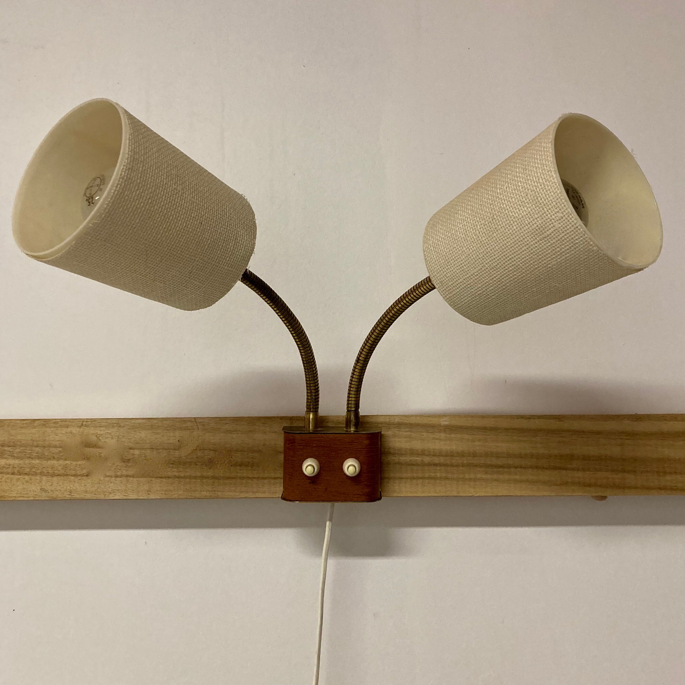 Modular double wall lamp scandinavian 1950