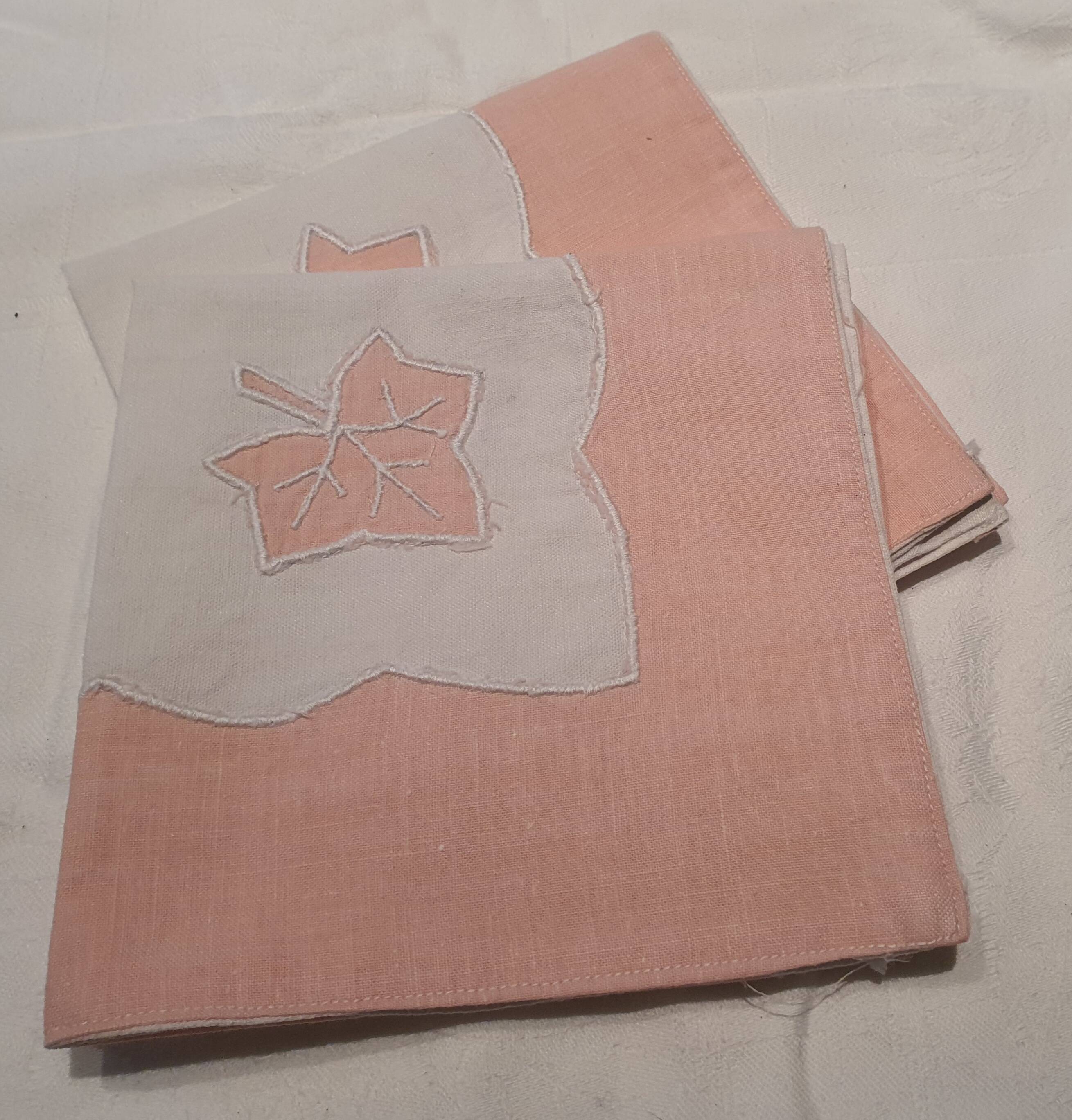 Set of two embroidered tea napkins.