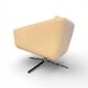 Fauteuil Pavo en cuir crème avec cadre en chrome de FSM, années 2000.