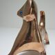 Chien sculptural laiton vintage années 60-70