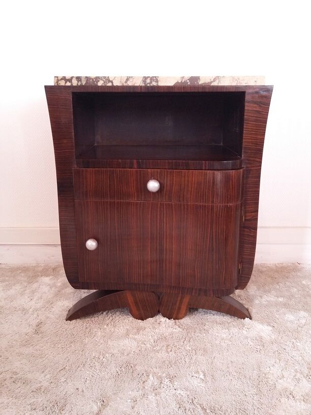 Bedside table in macassar ebony