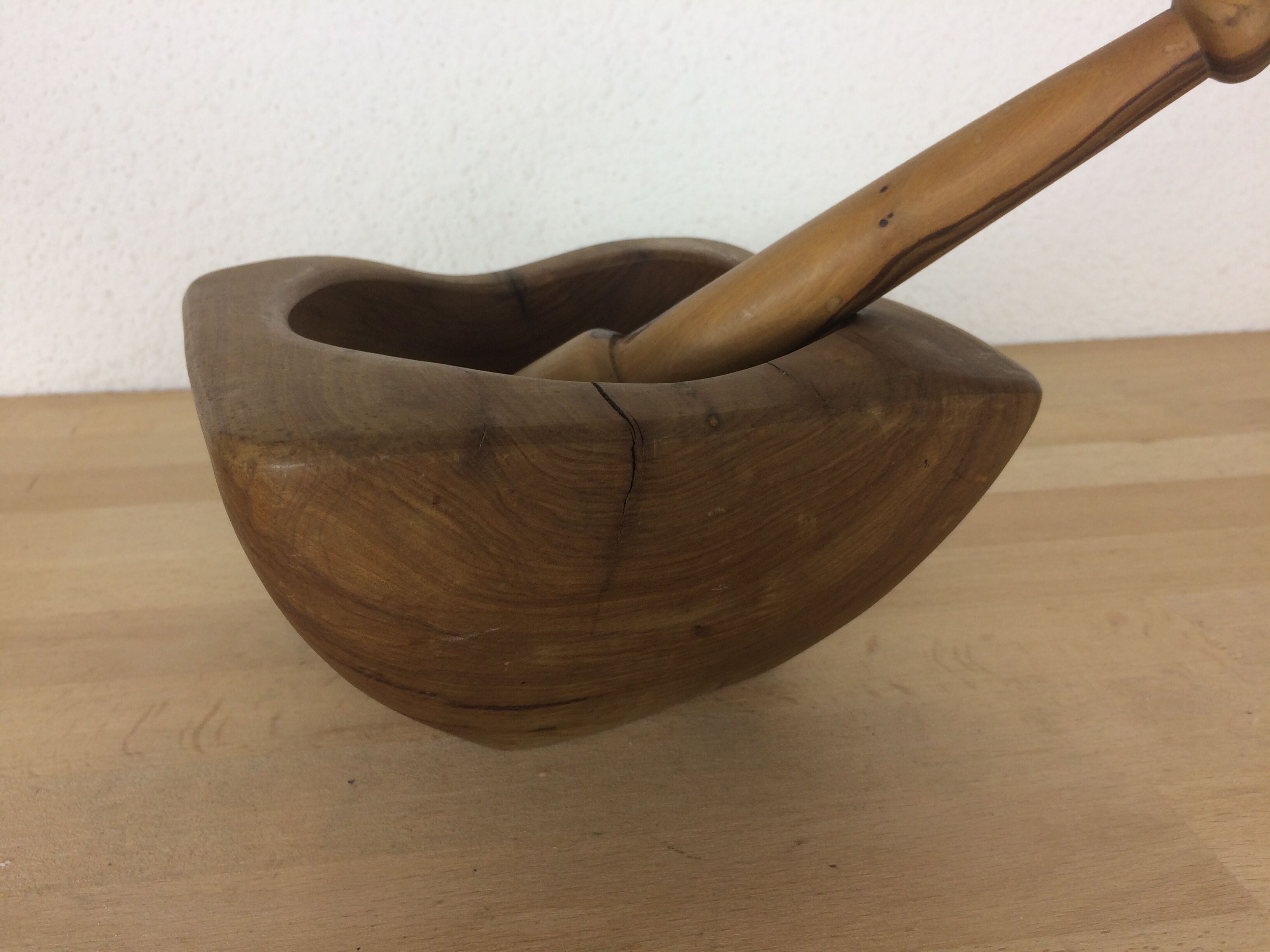 Mortier et pilon en bois d'olivier