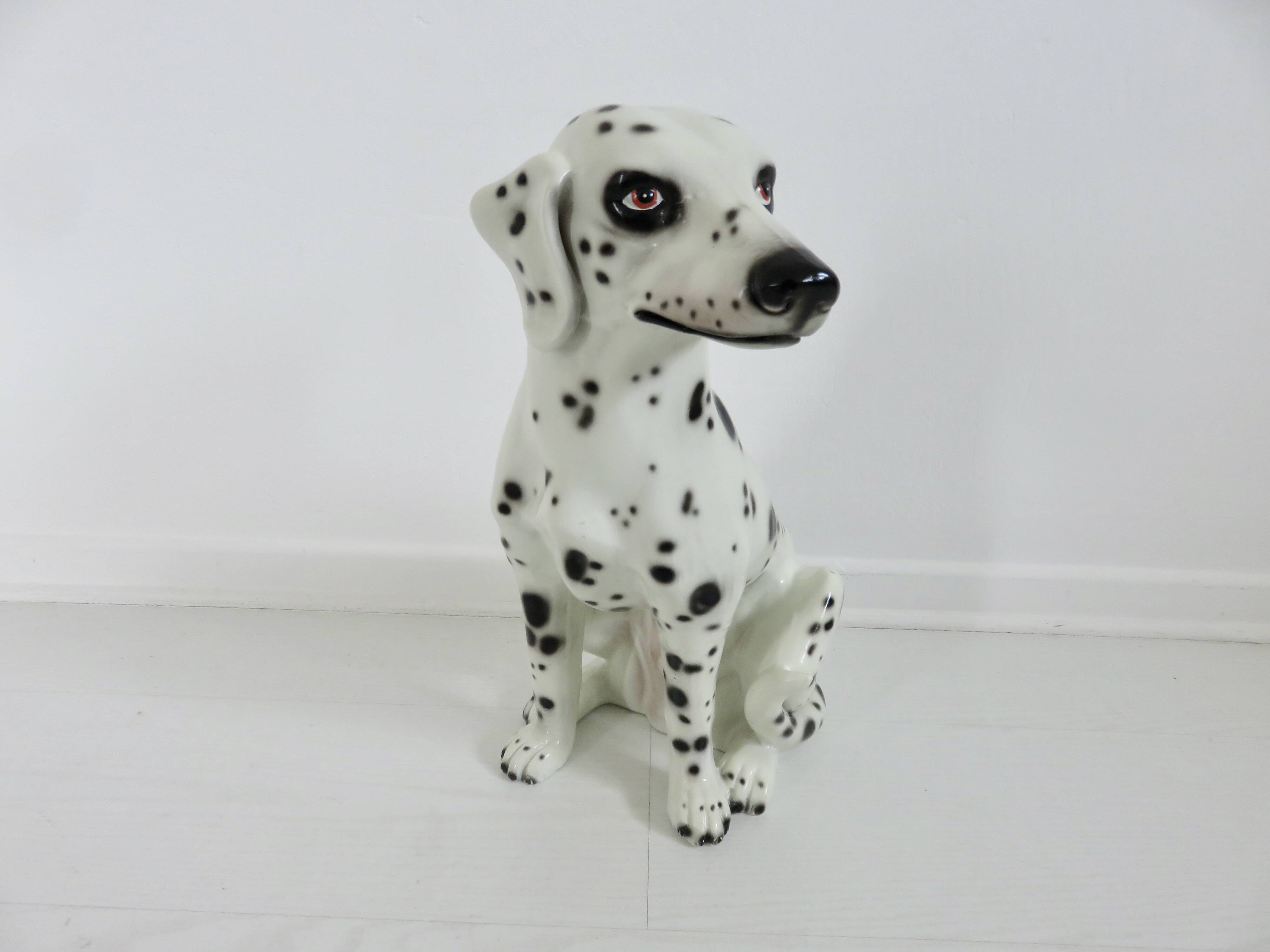 Very large ceramic Dalmatian, Italy, 1960-1970, 43cm