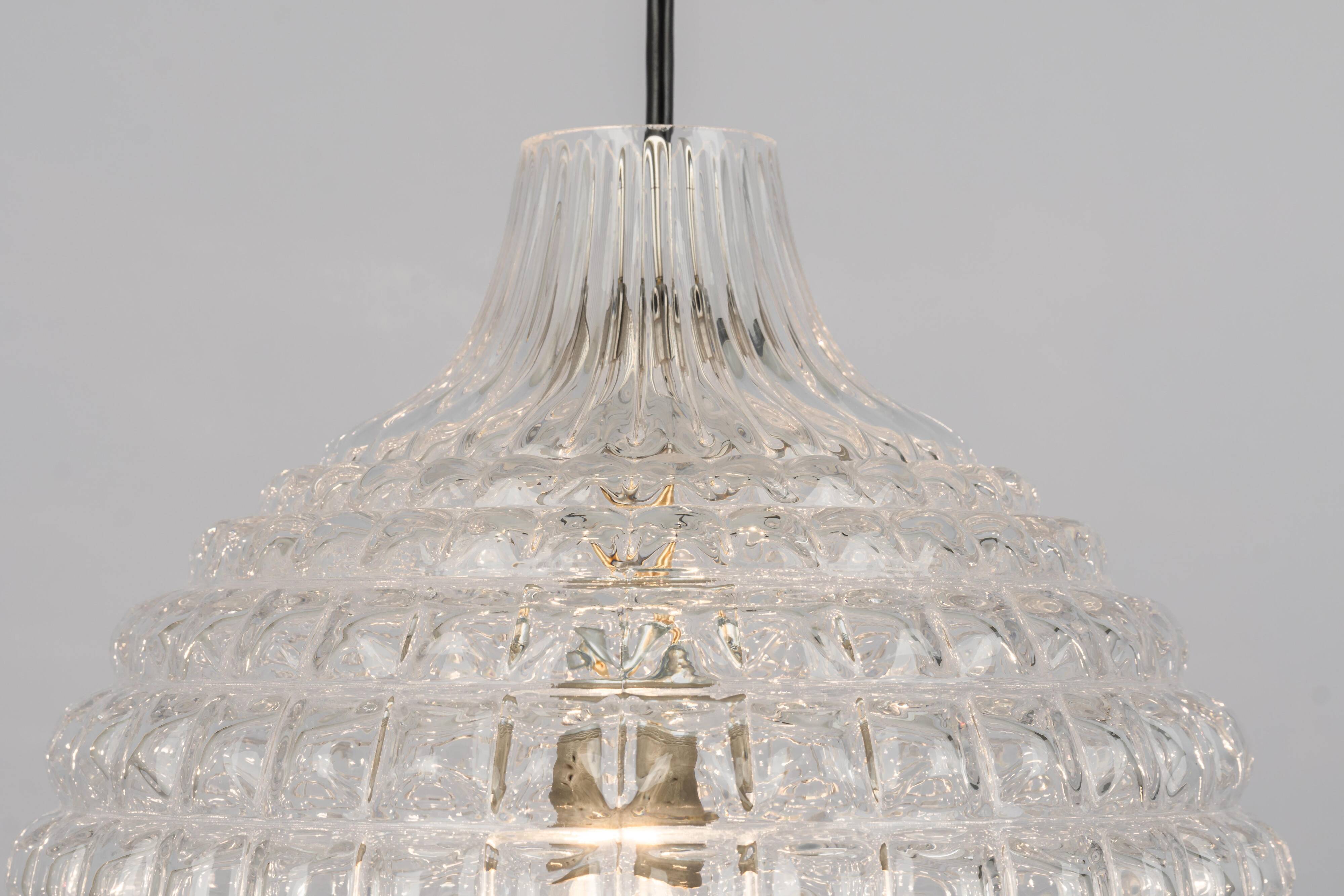 Stunning crystal glass pendant, Peill & Putzler, Germany, 1970s