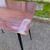 Scandinavian steel and rosewood dining table
