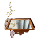 Metal, wood and mirror top
