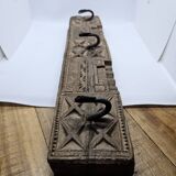 Coat hook 3 hooks in carved teak