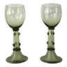 2 vintage Roemer white wine glasses