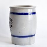 Old large glazed stoneware pot - Mustard L'Impériale.