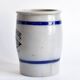 Old large glazed stoneware pot - Mustard L'Impériale.