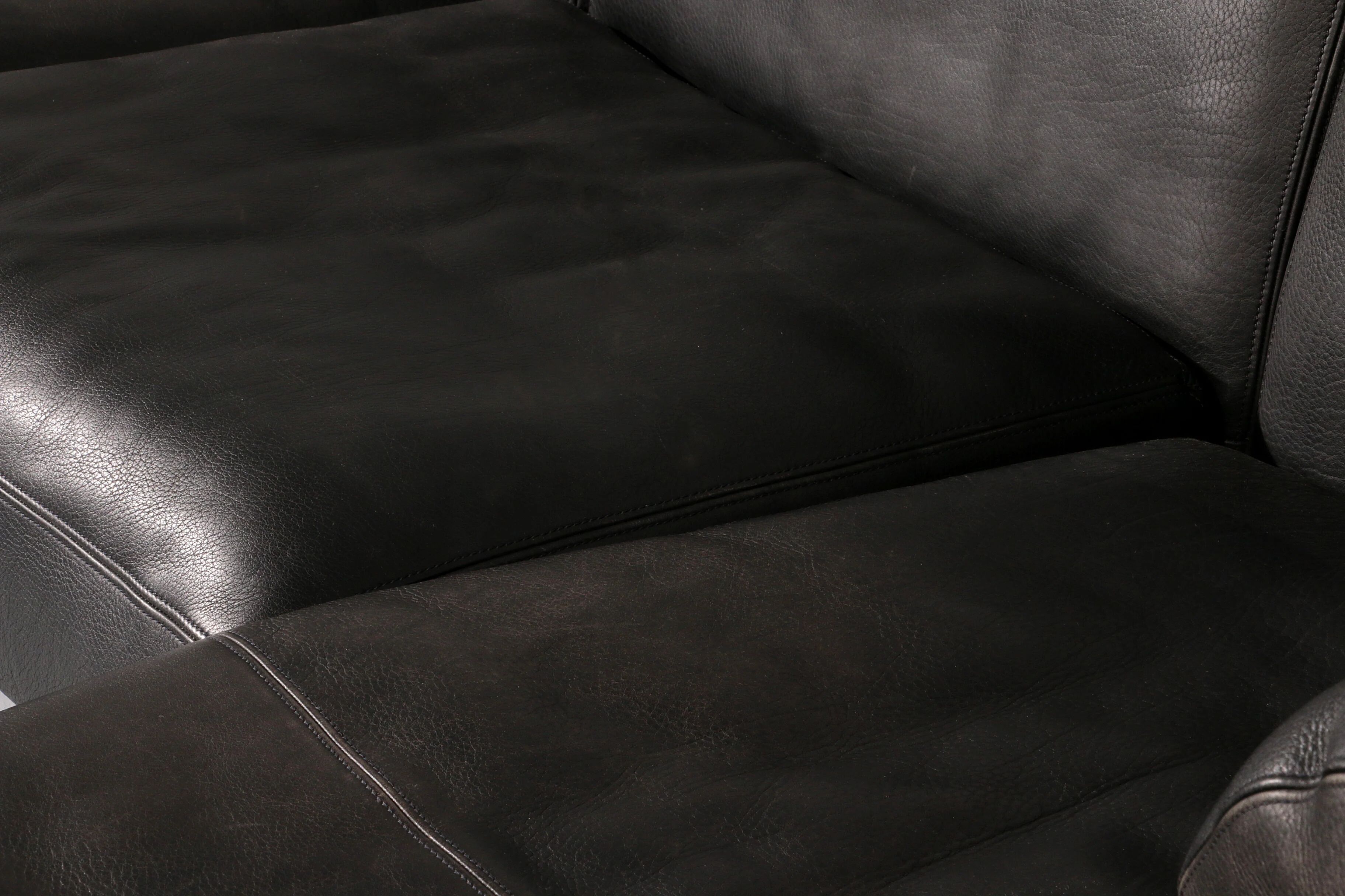 De Sede modular 7-piece mid-century leather sofa in black – Swiss icon
