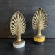 Pair of bronze curtain rod finials in the Napoléon III style with a palmette design.