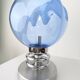 1970s Toni Zuccheri 'Membrane' Blue Murano Glass & Chrome Table Lamp
