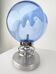 1970s Toni Zuccheri 'Membrane' Blue Murano Glass & Chrome Table Lamp