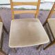 Set of 4 Scandinavian chairs in wood and fabric.