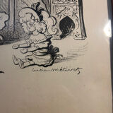 Original drawing on cardboard by Lucien Metivet