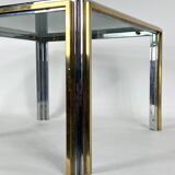 Mid-Century Modern chrome and brass side table, Romeo Rega style. 70s