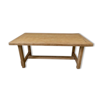 Stripped wood farmhouse coffee table